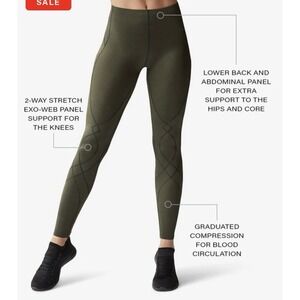 CW-X Women's XL Green Stabilyx Joint Support Compression Tights Performance